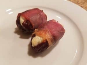 Dates Stuffed with Goat Cheese and Wrapped in Prosciutto