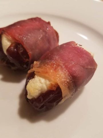 Dates Stuffed with Goat Cheese and Wrapped in Prosciutto
