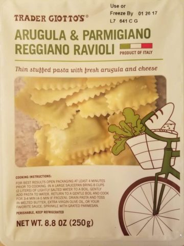 Trader Joe's Arugula and Parmigiano Reggiano Ravioli