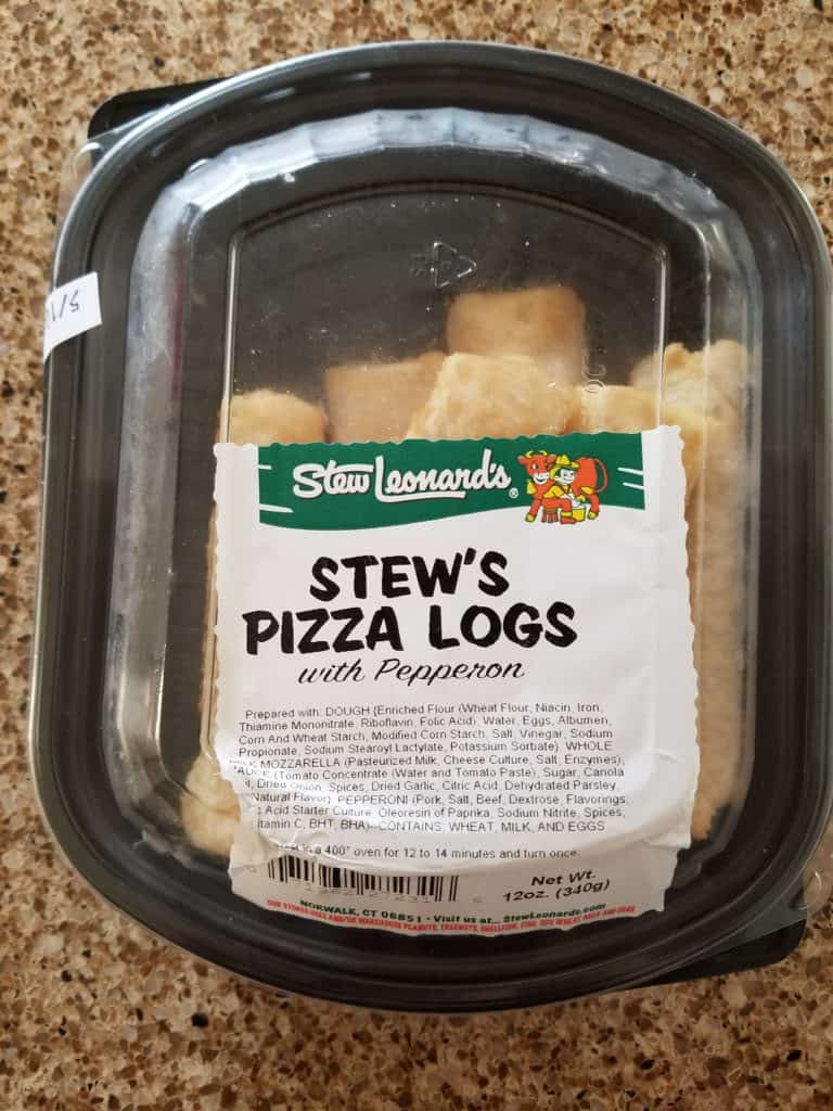 Stew Leonard's Pizza Logs packaging