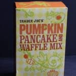 An unopened box of Trader Joe's Pumpkin Pancake and Waffle Mix