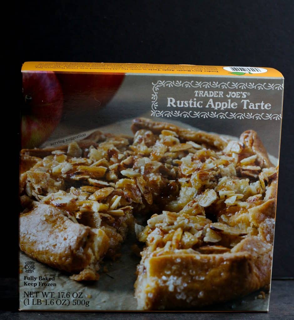 An unopened box of Trader Joe's Rustic Apple Tarte