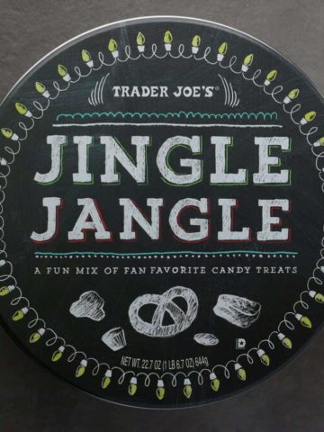 An unopened Trader Joe's Jingle Jangle package from top