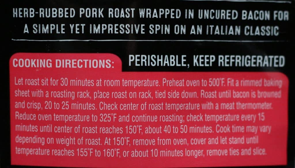 Trader Joe's Uncured Bacon Wrapped Porchetta Pork Roast