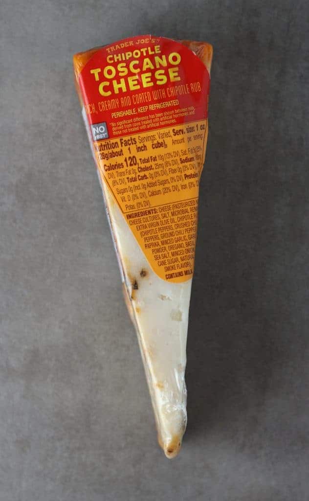 Trader Joe's Chipotle Toscano Cheese as found on shelves