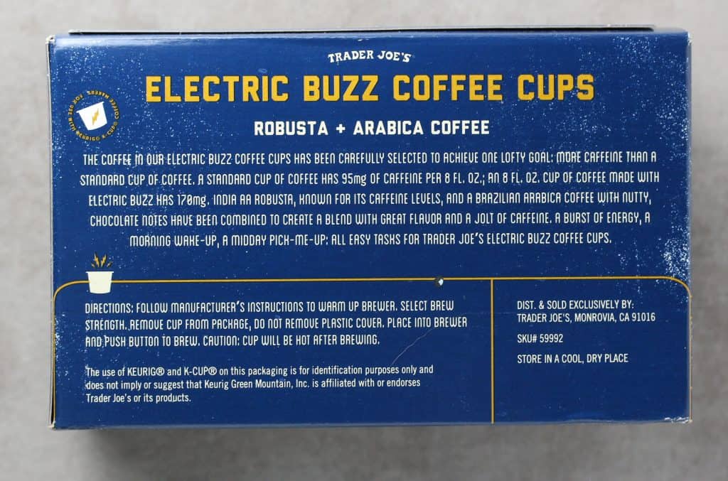 Trader Joe's Electric Buzz Coffee Cups details