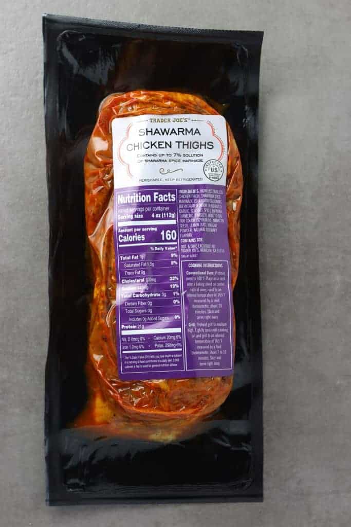 Trader Joe's Shawarma Chicken Thighs package