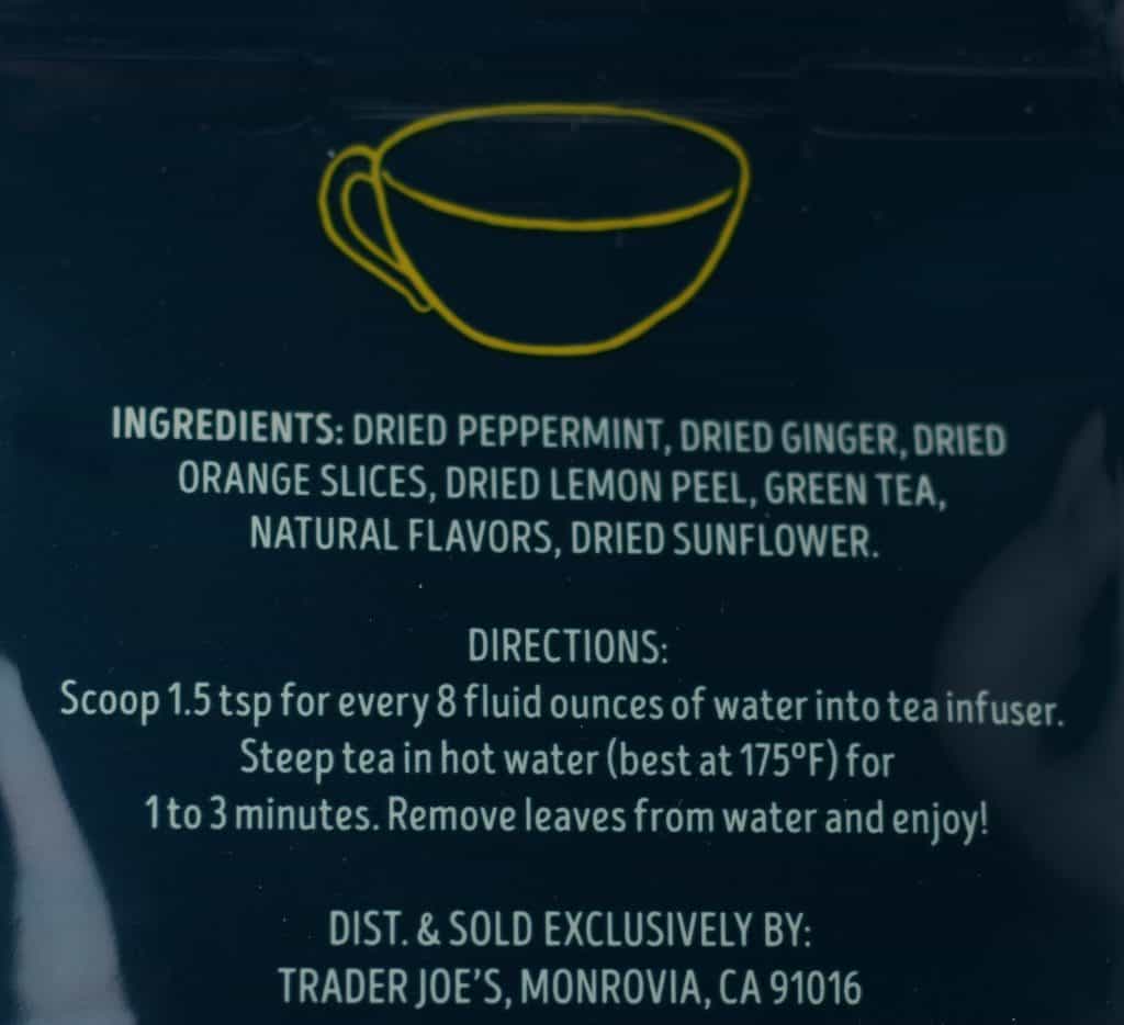 Trader Joe's When Life Gives You Lemons Loose Leaf Green Tea Blend ingredients and how to prepare