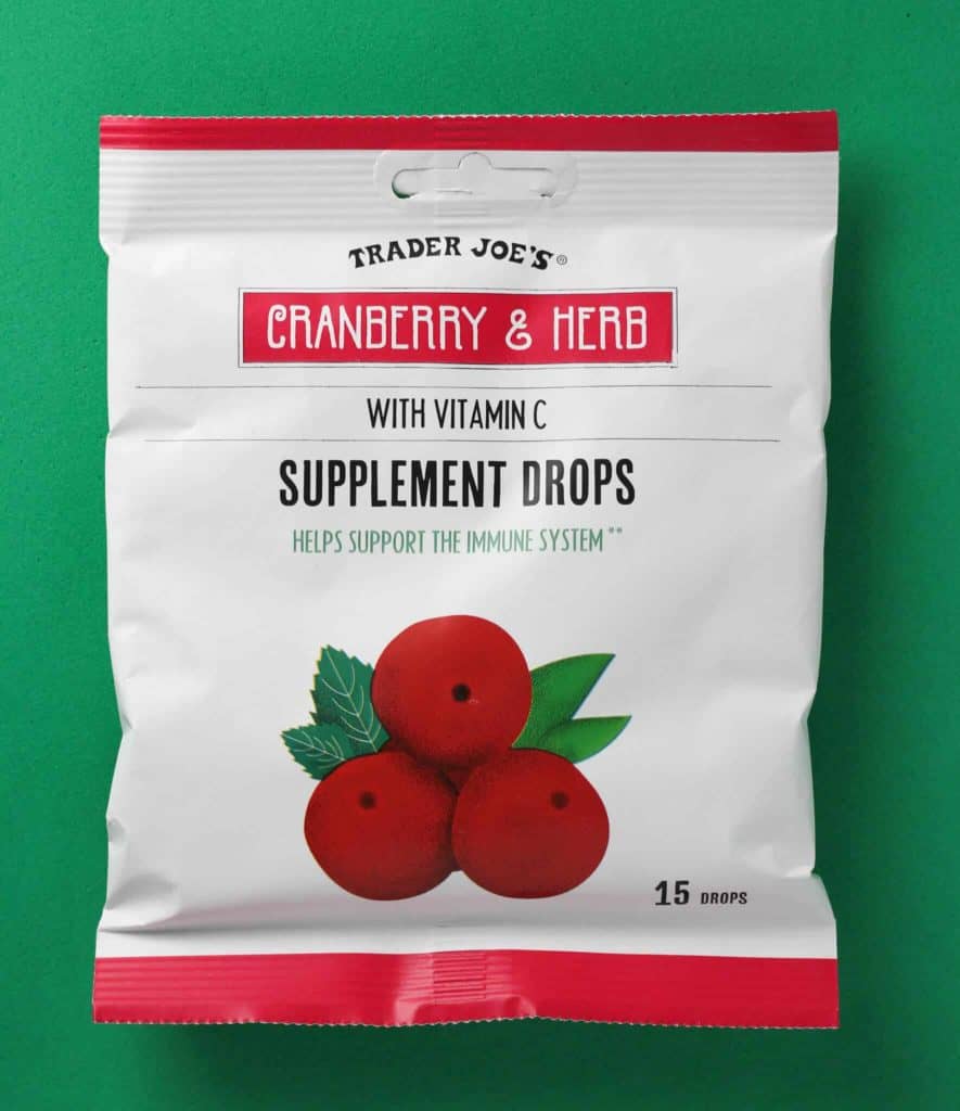 Trader Joe's Cranberry and Herb Supplement Drops bag