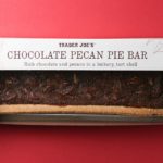 An unopened box of Trader Joe's Chocolate Pecan Pie Bar box