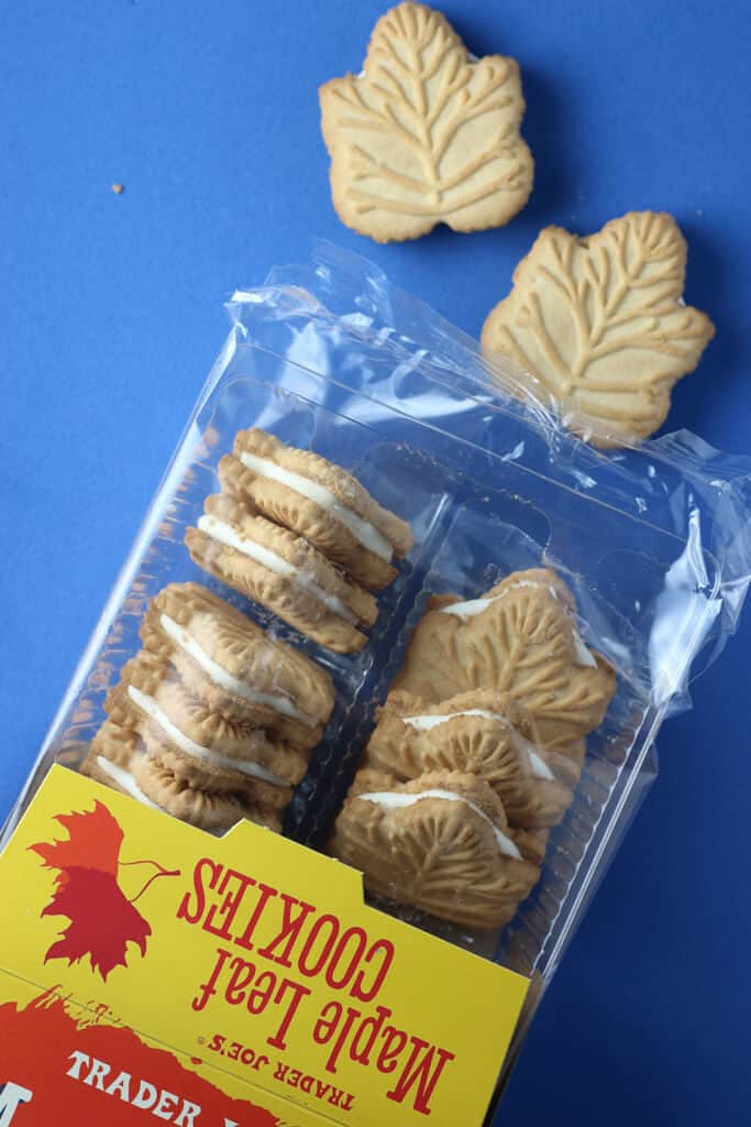 Trader Joe's Maple Leaf Cookies out of the package