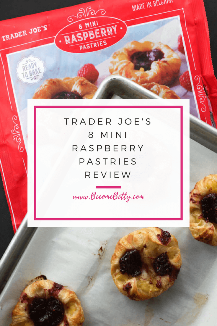 Trader Joe's 8 Mini Raspberry Pastries review image for pinning on pinterest