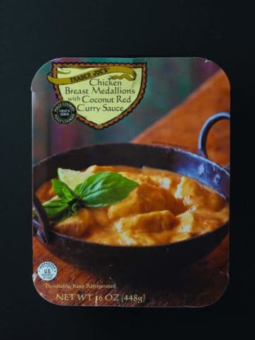 Trader Joe's Chicken Breast Medallions with Coconut Red Curry Sauce package