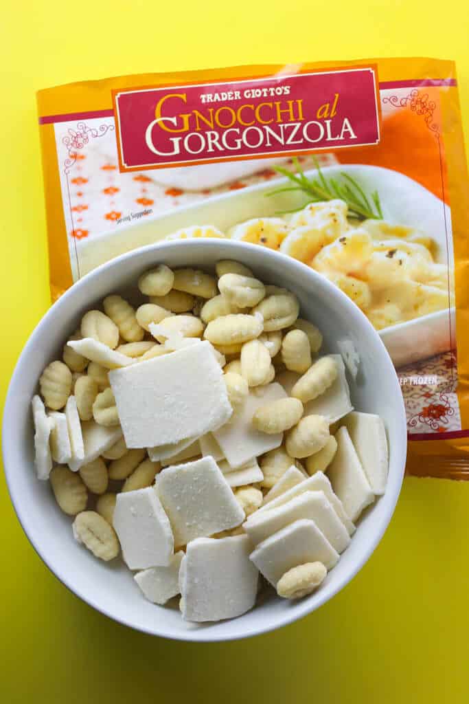 Trader Joe's Gnocchi al Gorgonzola out of the bag and still frozen
