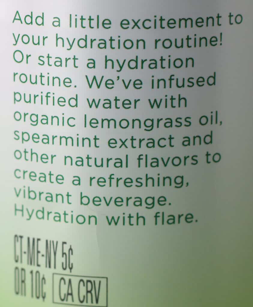 Trader Joe's Organic Lemongrass Spearmint Herbal Flavored Water description