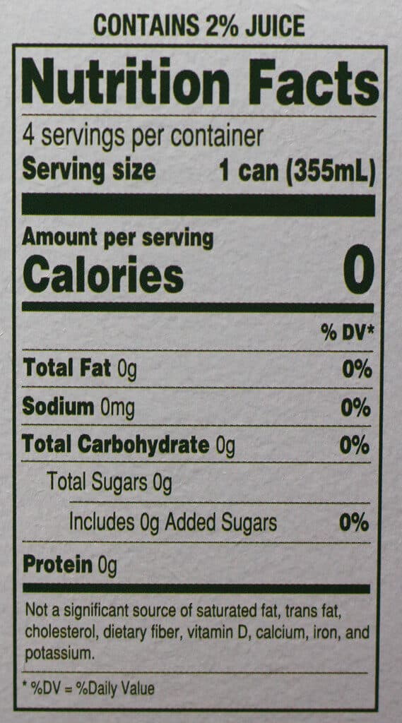 Trader Joe's Seltzer Water flavored with Lemon and Ginger Juice nutritional information