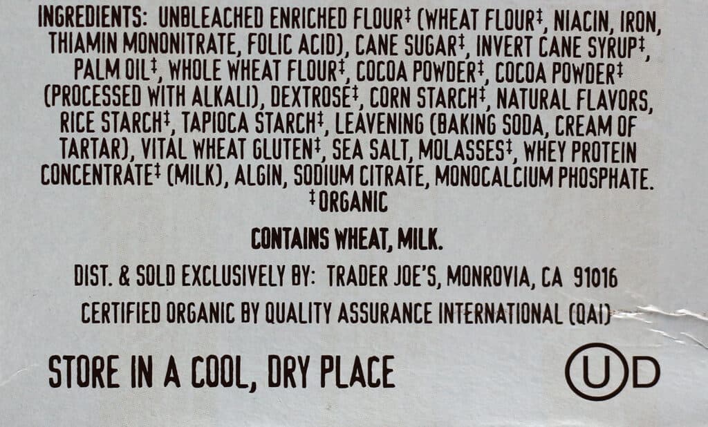 Trader Joe's Hot Cocoa Organic Frosted Toaster Pastries ingredients