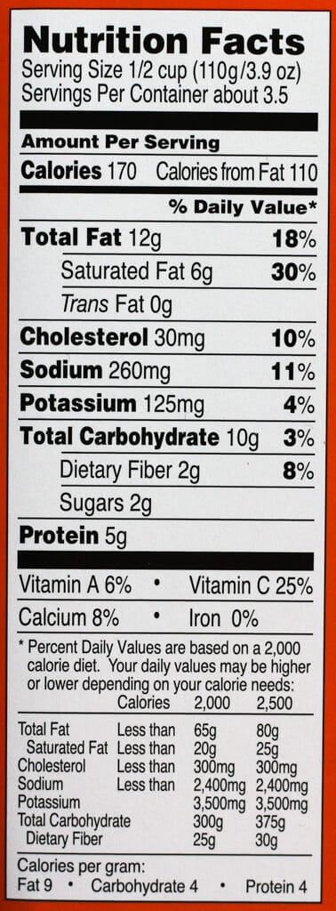 Nutritional information and calories in Trader Joe's Cauliflower Gratin