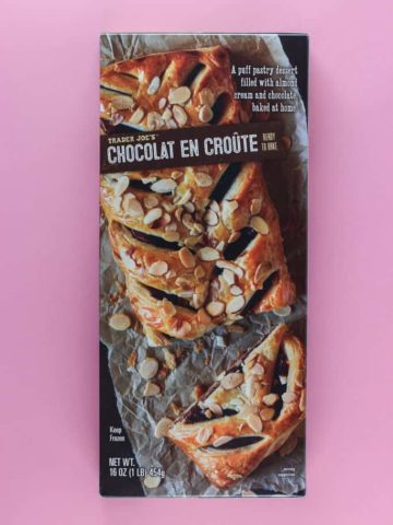 An unopened box of Trader Joe's Chocolat En Croute
