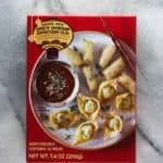 An unopened box of Trader Joe's Spicy Shrimp Appetizer Duo