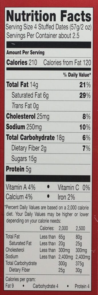 Calories and nutritional facts in Trader Joe's Uncured Bacon Wrapped Dates