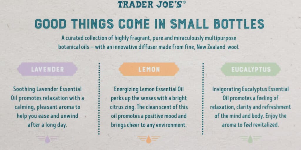 Trader Joe's Essential Oil Collection how to enjoy each aroma