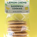Trader Joe's Lemon Creme Sandwich Cookies review image for Pinterest