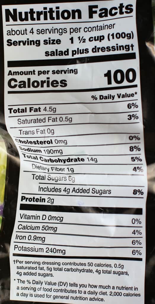 Calories and nutritional information in Trader Joe's Gochujang Chop Salad Kit