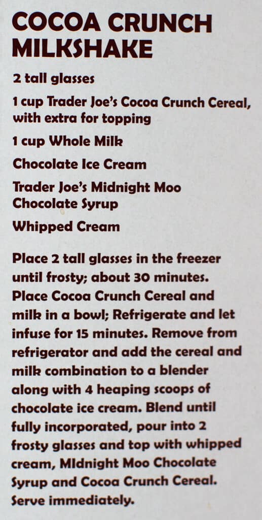 A recipe using Trader Joe's Cocoa Crunch Cereal