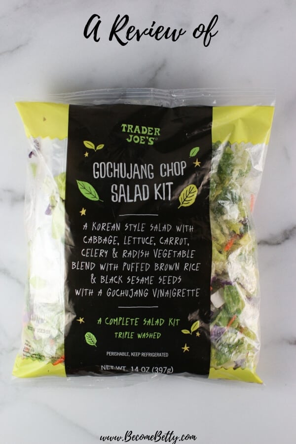 Trader Joe's Gochujang Chop Salad Kit review pin for Pinterest