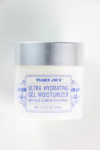 An unopened container of Trader Joe's Ultra Hydrating Gel Moisturizer