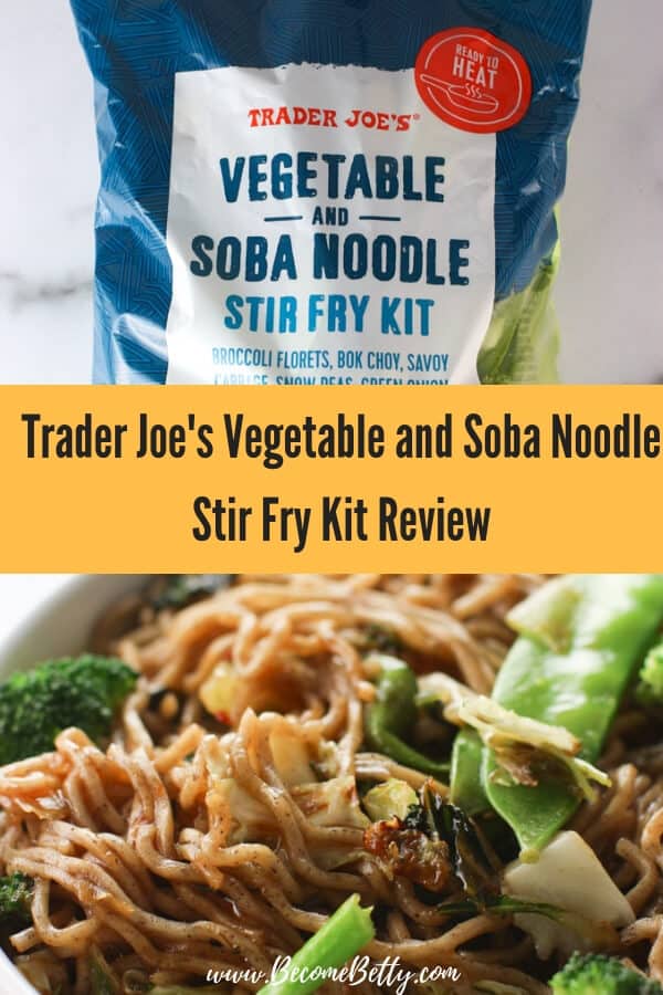 Trader Joe's Vegetable and Soba Noodle Stir Fry Kit review pin for Pinterest