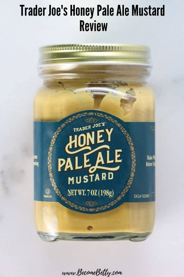 An unopened jar of Trader Joe's Honey Pale Ale Mustard
