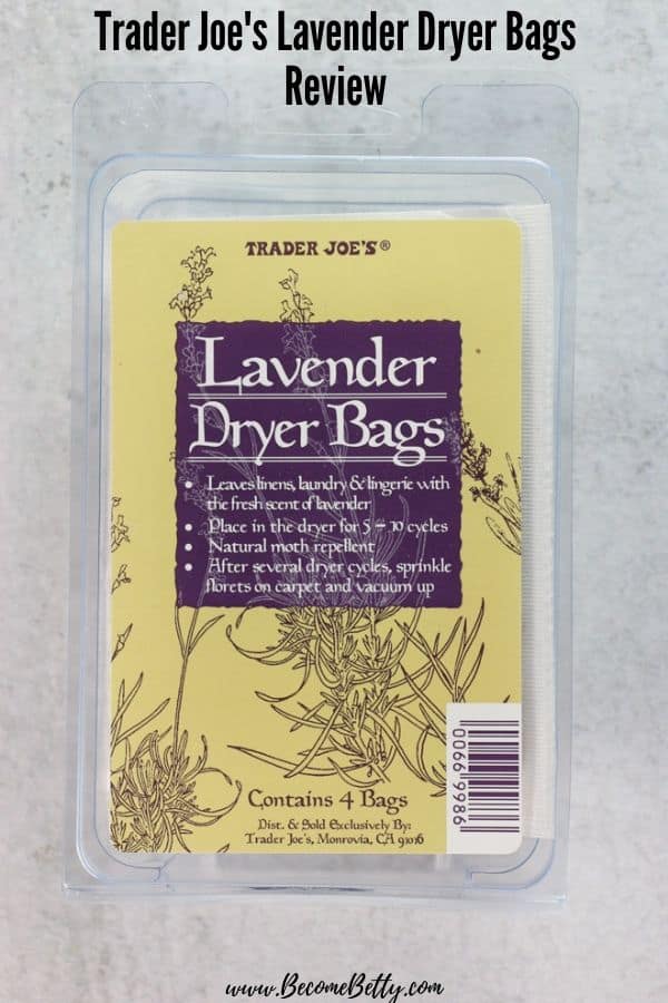 Trader Joe's Lavender Dryer Bags Review image for Pinterest