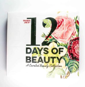 An unopened box of Trader Joe's 12 Days of Beauty
