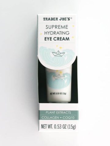 An unopened package of Trader Joe's Supreme Hydrating Eye Cream