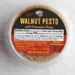 An unopened package of Trader Joe's Walnut Pesto