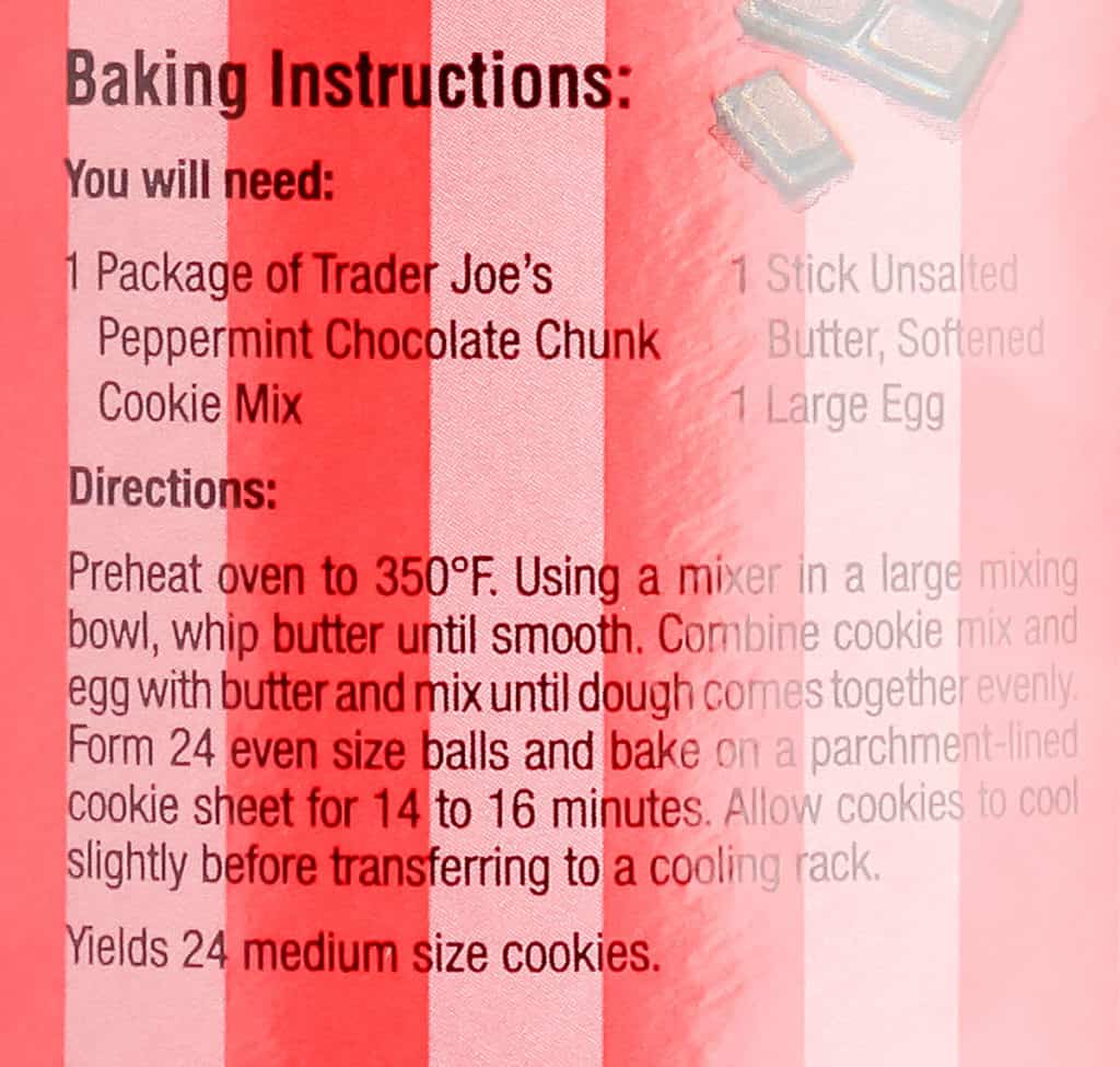 How to prepare Trader Joe's Peppermint Chocolate Chunk Cookie Mix