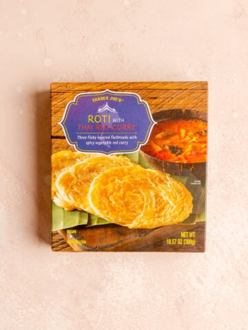 An unopened box of Trader Joe's Roti with Thai Red Curry.
