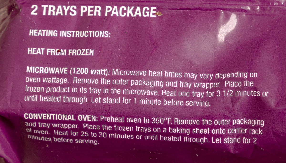 Directions for cooking Trader Joe's 3 Cheese Pasta with Eggplant.