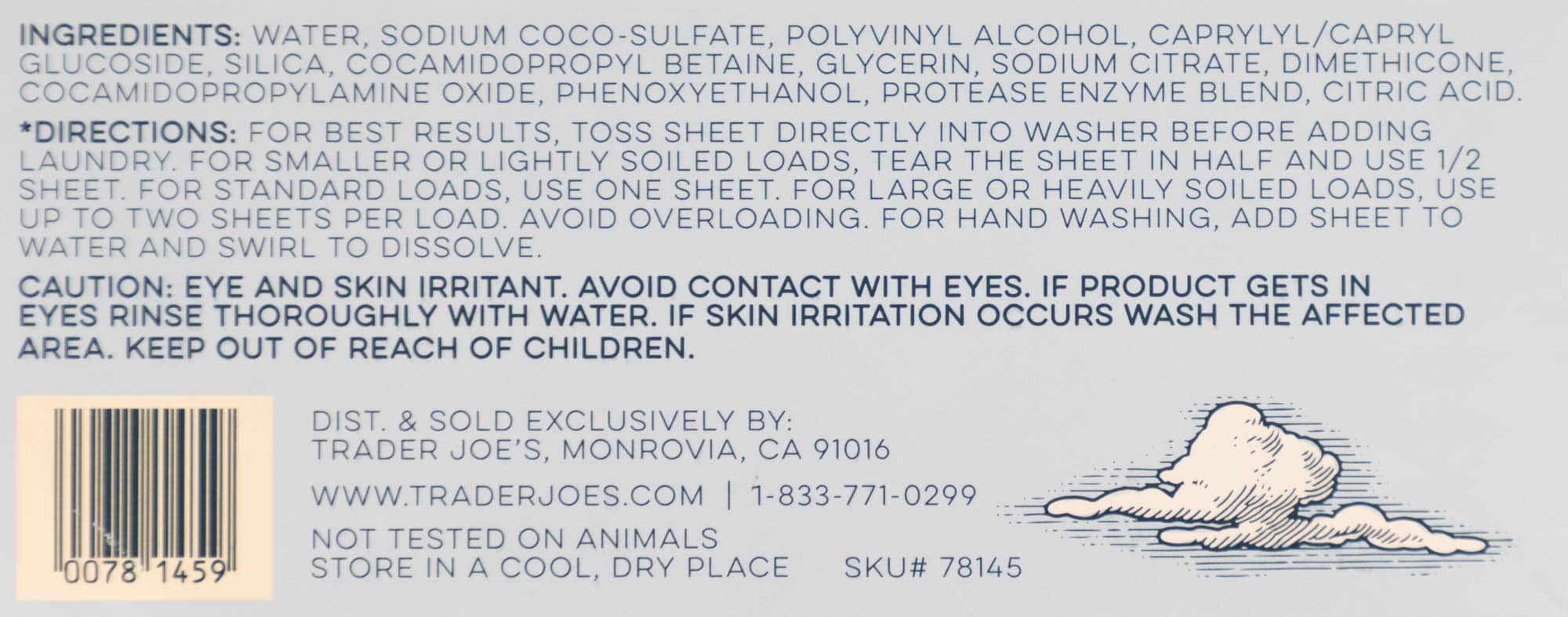 Ingredients in Trader Joe's Laundry Detergent Sheets and how to use.