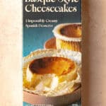 An unopened box of Trader Joe's Basque Style Cheesecakes.