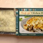 An open box of Trader Joe's Family Style Chicken Florentine Lasagna.